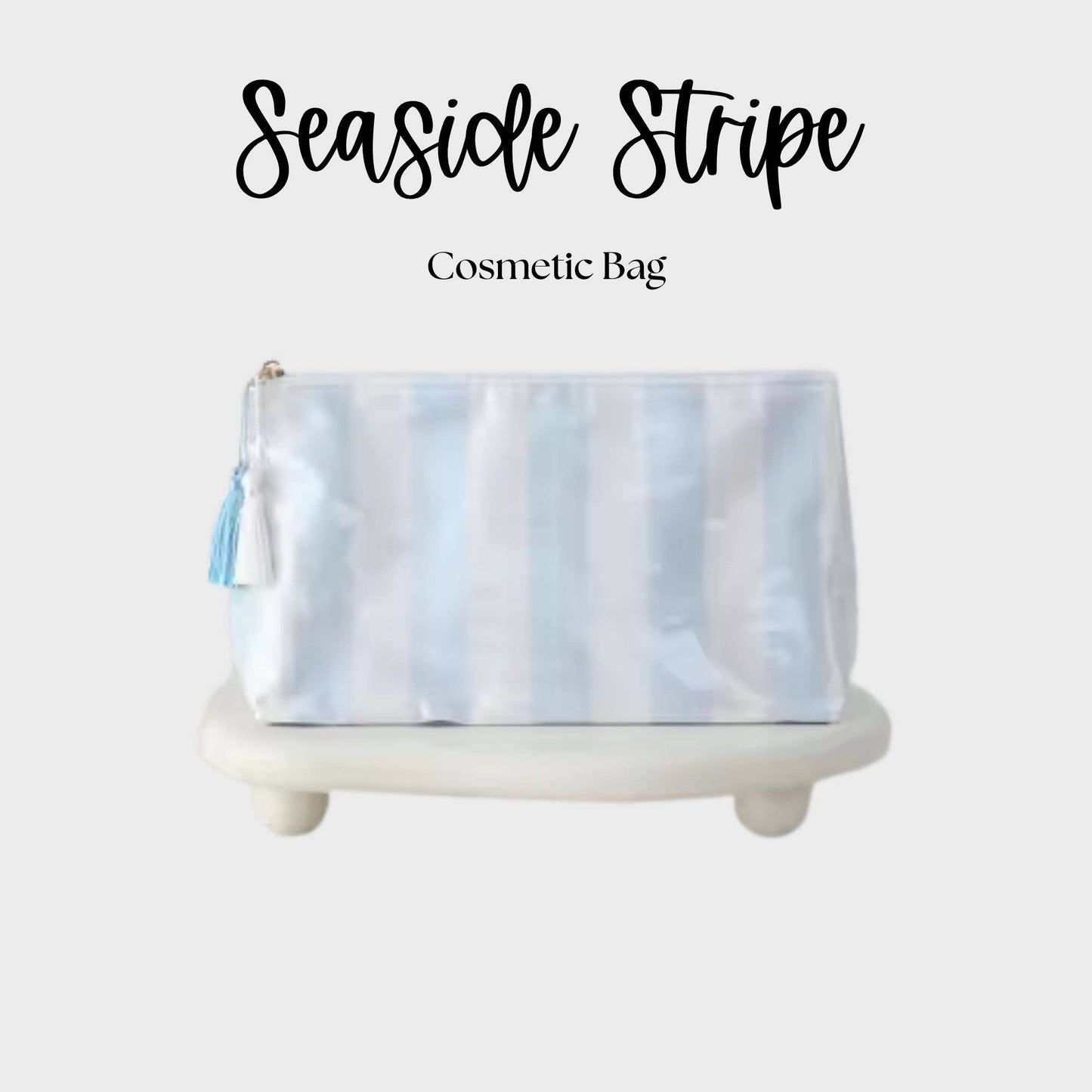 Waterproof Cosmetic Case PVC Make up Bag Seaside Stripes