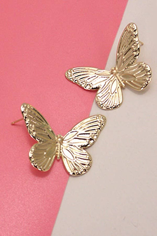 SUMMER FLARE BUTTERFLY POST EARRINGS- Gold