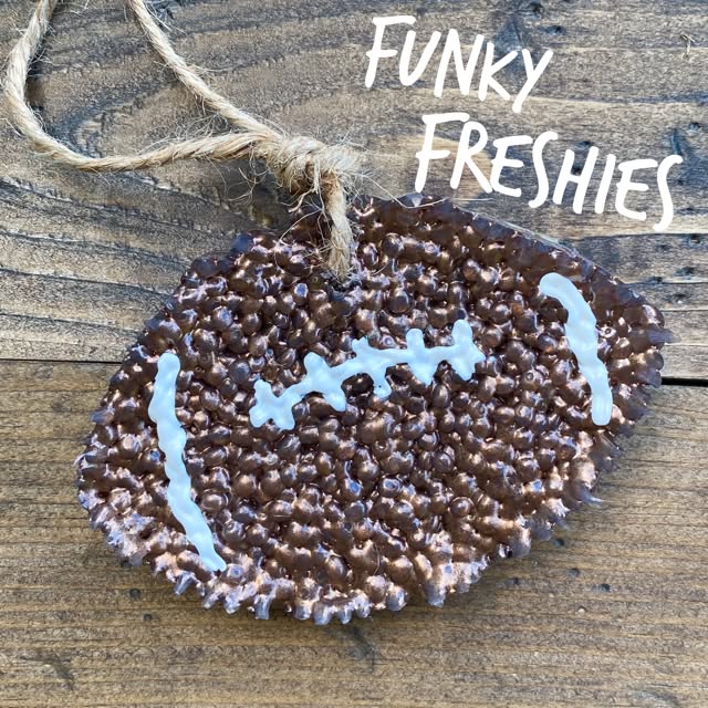 Funky Freshies Football Car Air Freshener Leather Scent