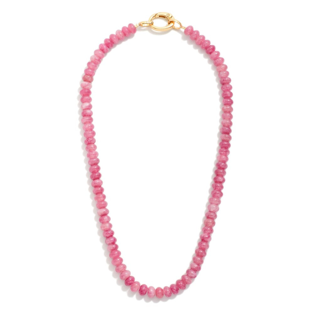 Candy Stone Beaded Necklace - Lavender