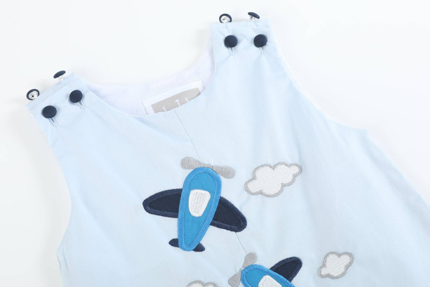 Blue Airplane Pockets Shortalls: 3-6M