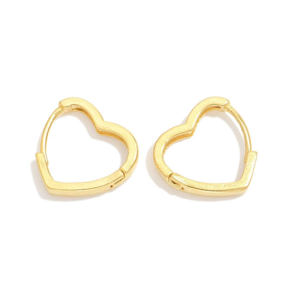 Metal Heart Hoop Earrings