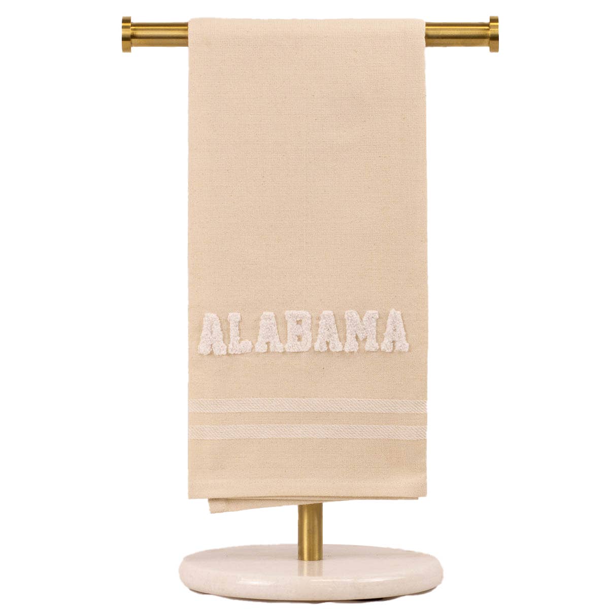 Alabama Embroidery Hand Towel Oat/Soft White 20x28