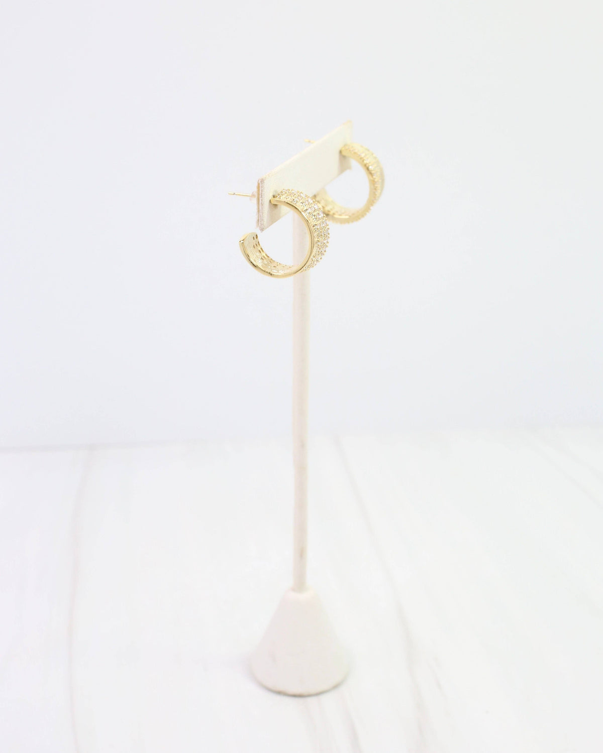 Caroline Hill Hancock CZ Gold Hoop Earrings