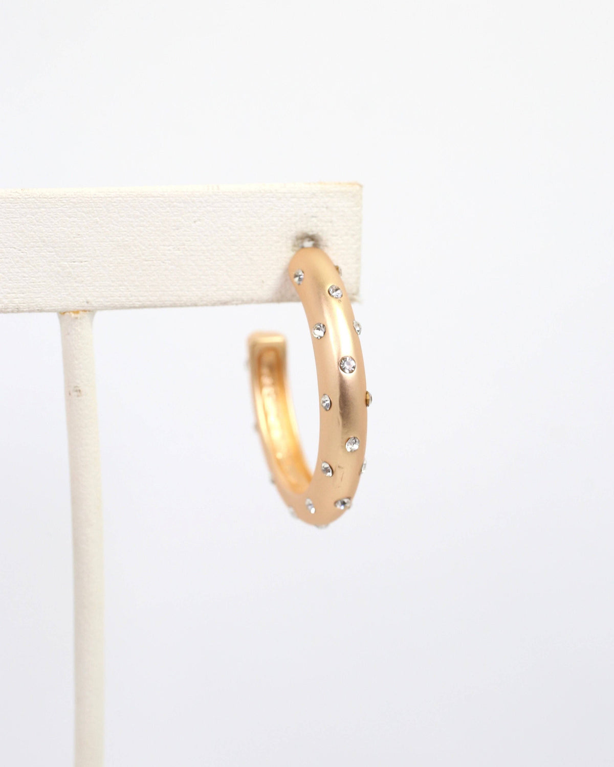 Caroline Hill Polly Matte Gold Sparkly Hoop Earrings