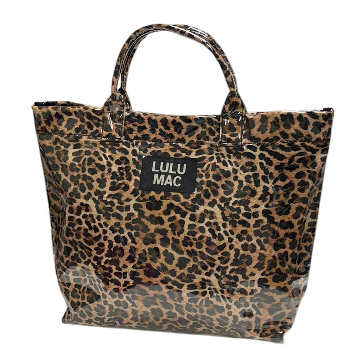 Lulu Mac Leopard Print Vinyl Tote Bag