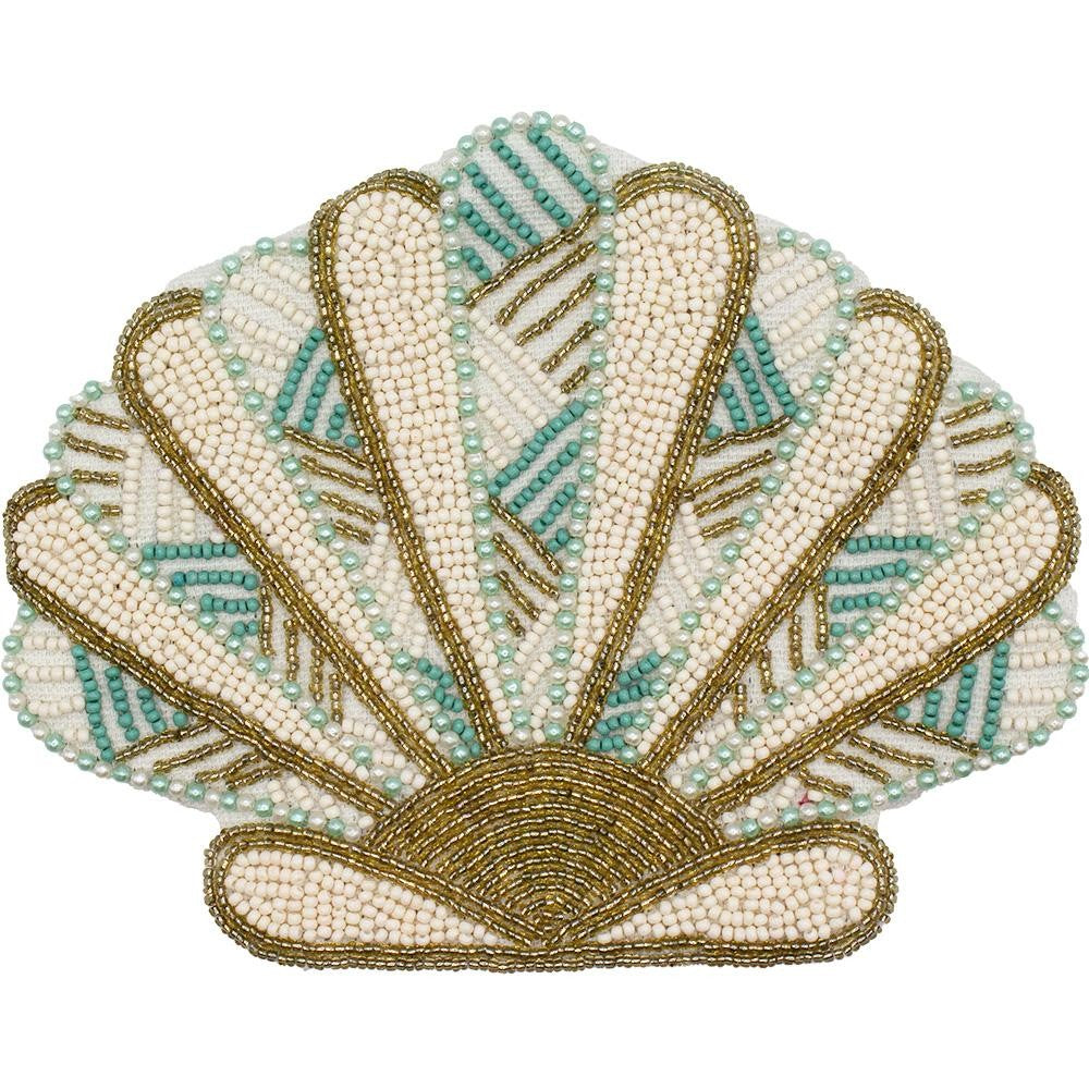 Shell Seed Beaded Canvas Bag