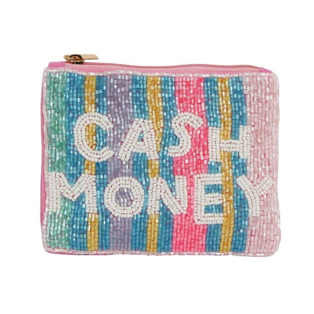 "CASH MONEY" Seed Beaded Canvas Bag