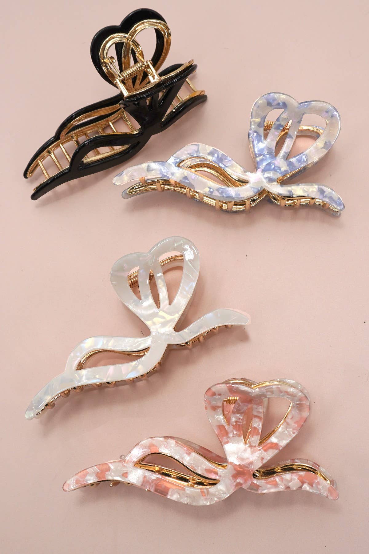 BOW HAIR CLAW CLIPS | Pink