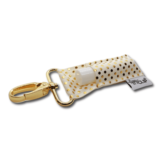 Gold Dot Ivory LippyClip® Lip Balm Holder