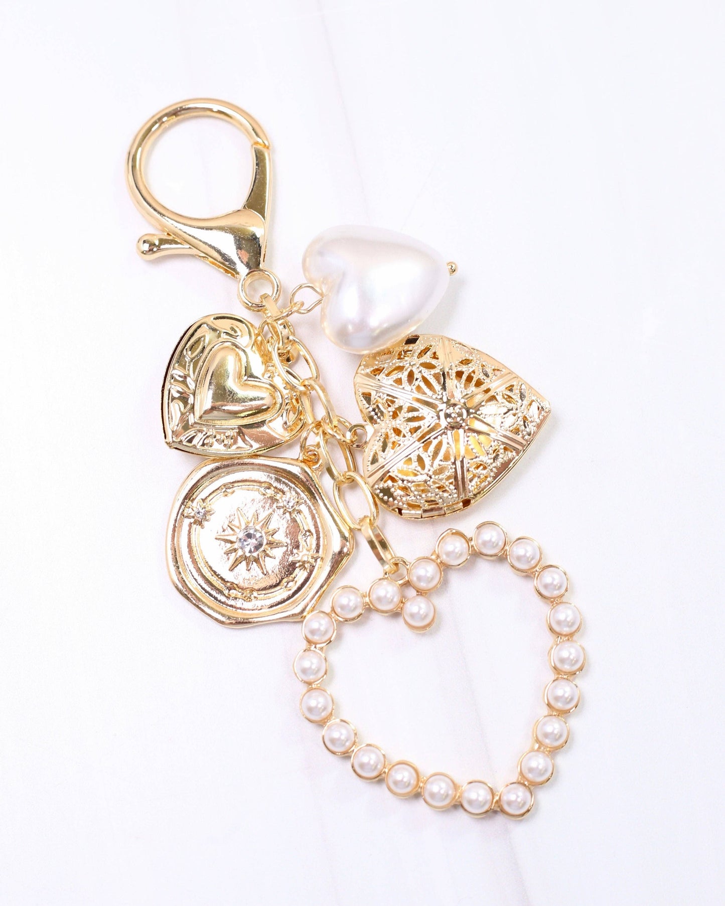 Lori Heart Bag Charm Gold