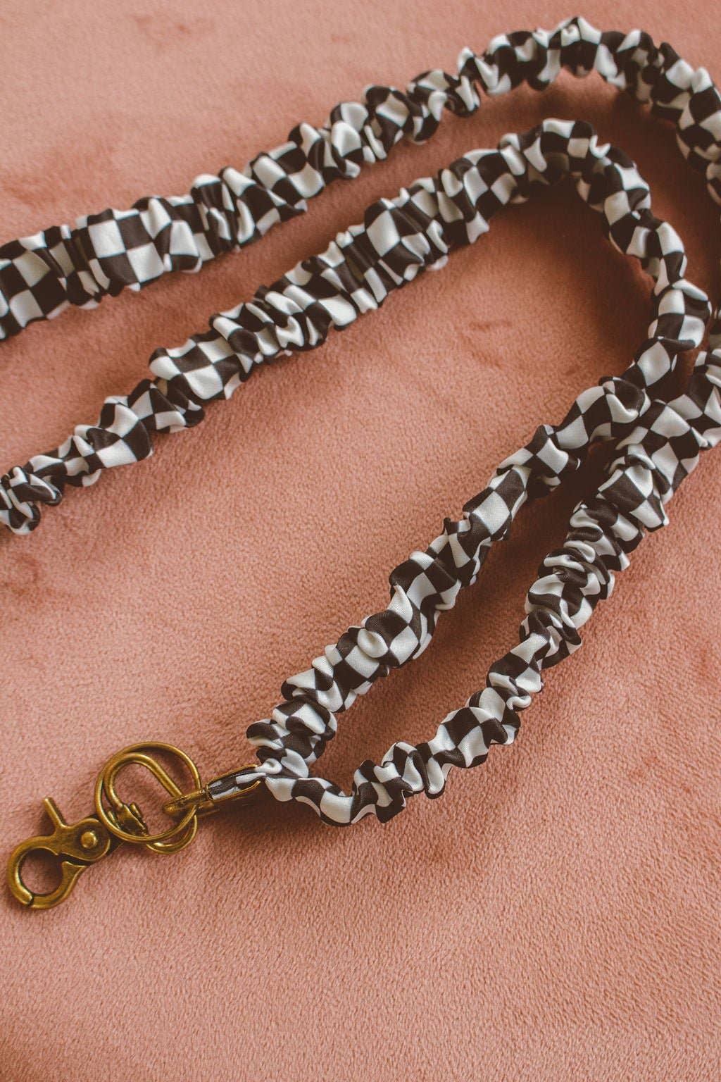 Andi Black Checkerboard Lanyard