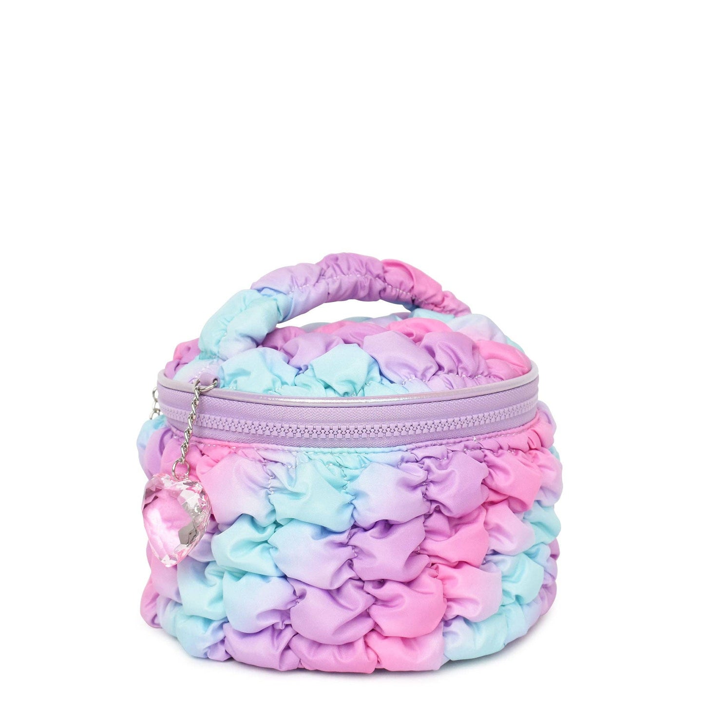 Quilted Scrunchies Ombré Glam Bag with Heart Charm