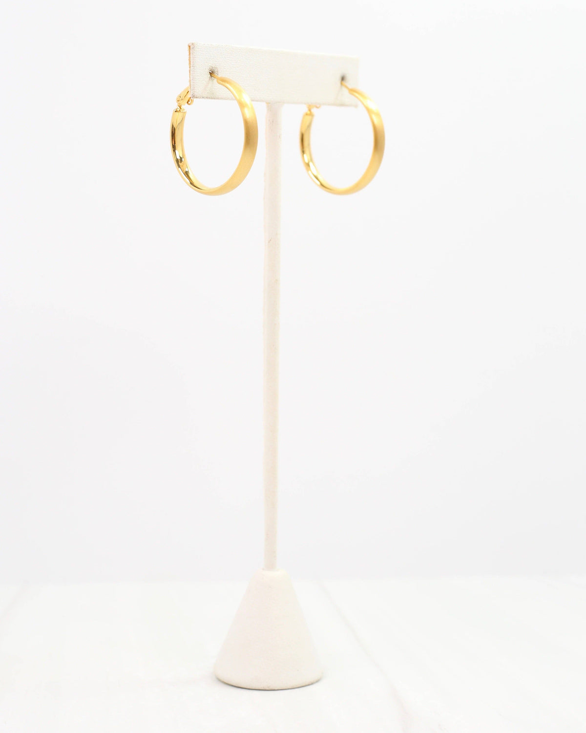 Caroline Hill London Medium Worn Gold Hoop Earrings