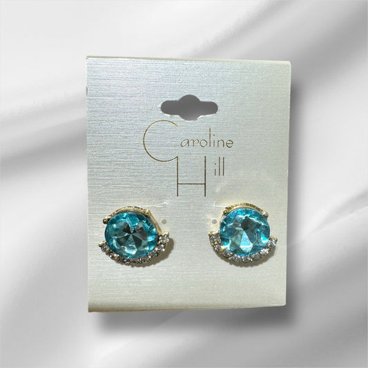 Knowles Stone and CZ Earring Blue