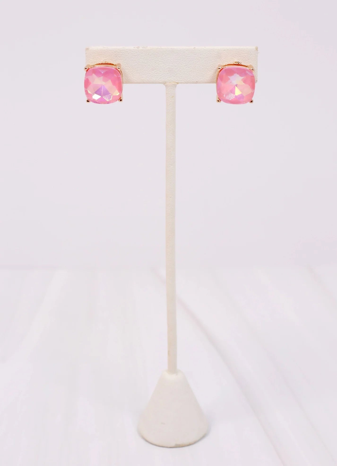 Julien Stone Stud Earring Pink Opal