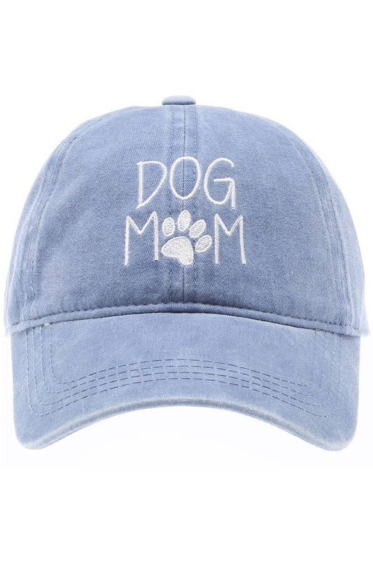 Dog Mom Embroidered Cotton Baseball Caps Dad Hat -  Blue