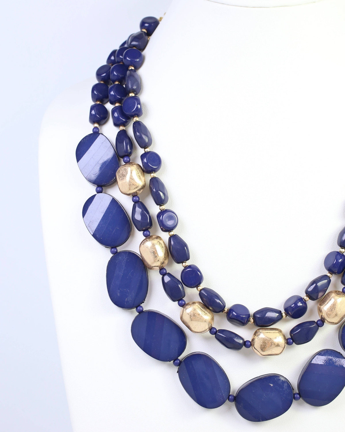 Caroline Hill Adair Court Navy Layered Beaded Necklace