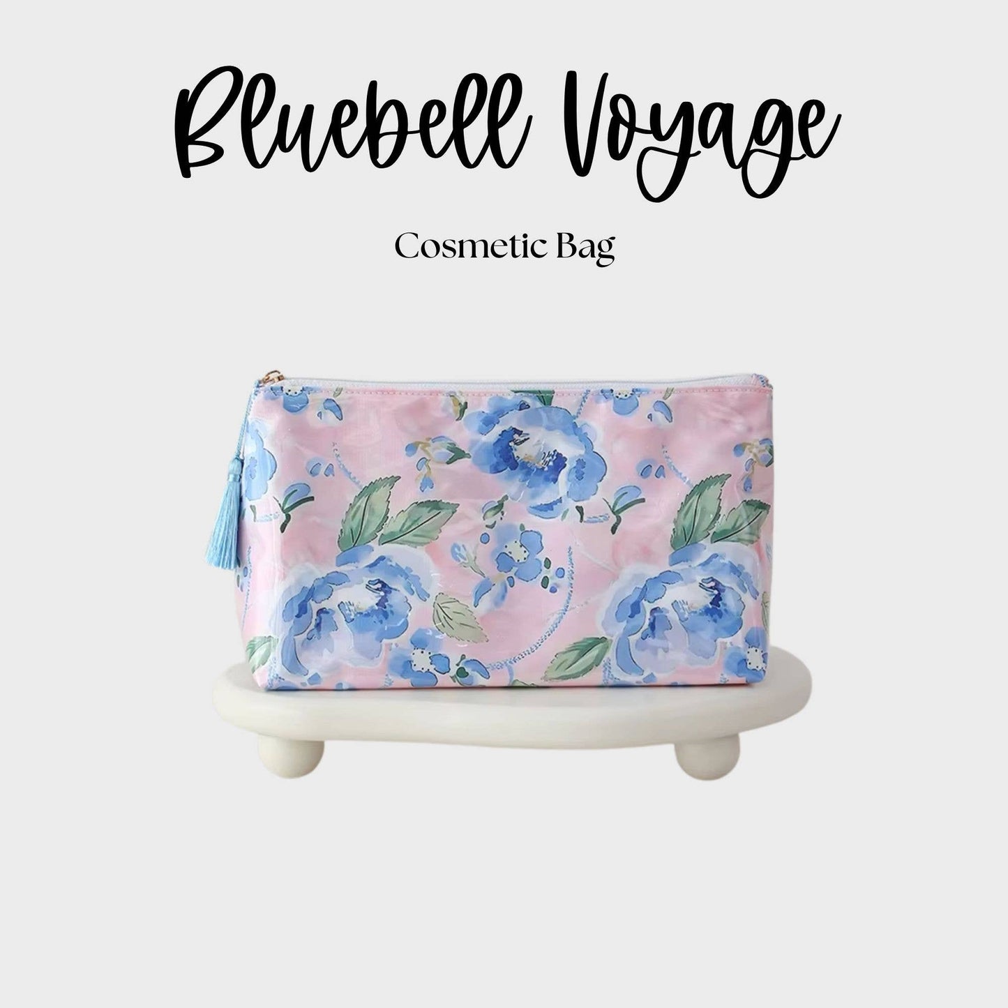 Waterproof Cosmetic Case PVC Make up Bag Bluebell Voyage