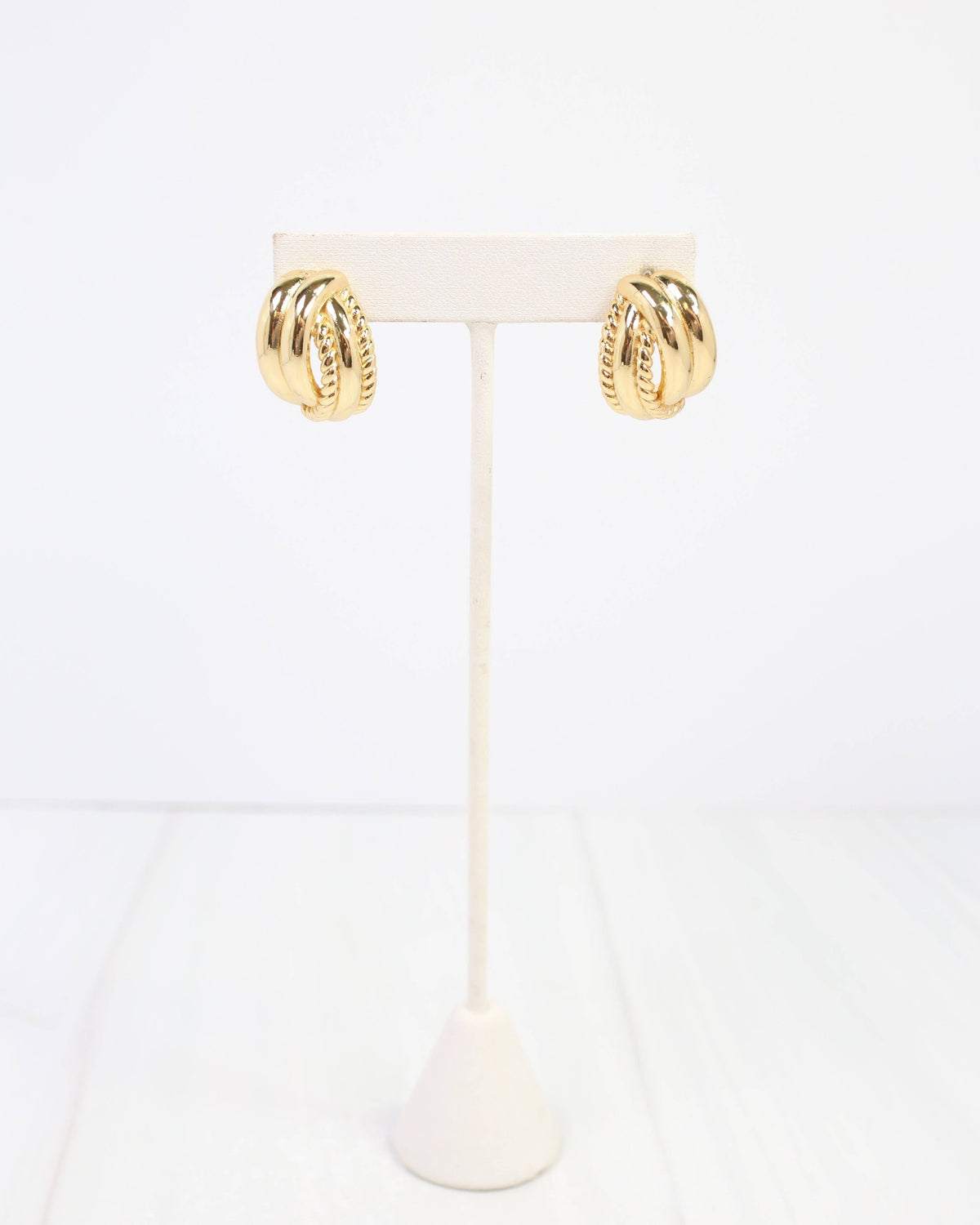 Caroline Hill Gila Braided Gold Hoop Earrings