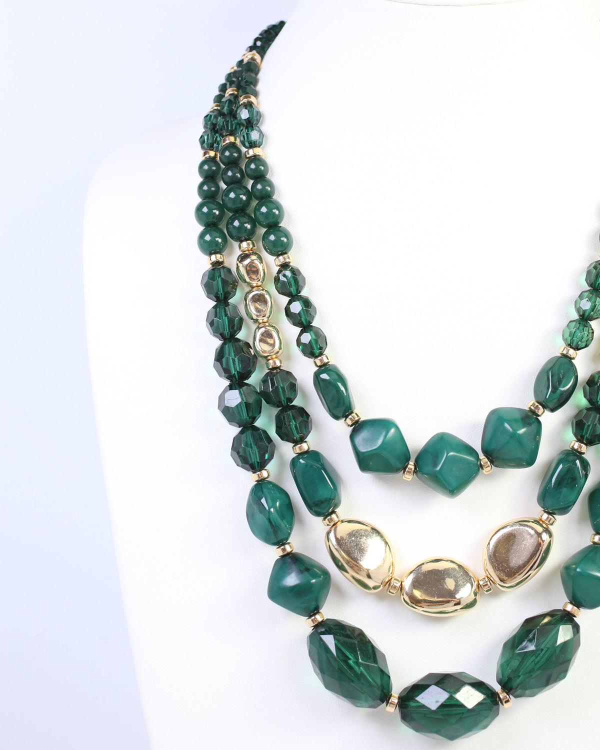 Caroline Hill Adalee Green Layered Beaded Necklace