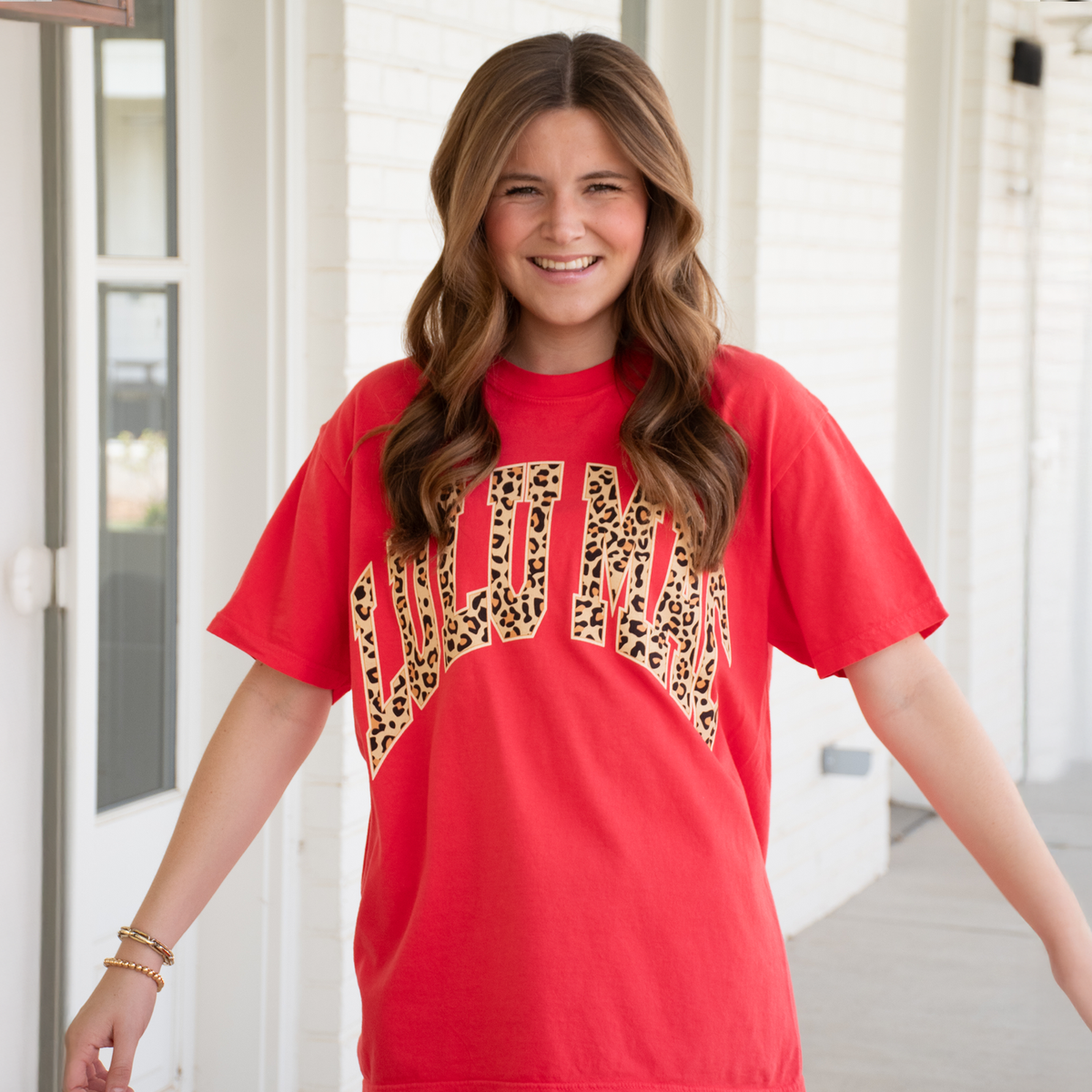 Lulu Mac Paprika Leopard Logo Comfort Colors T Shirt XXX Large