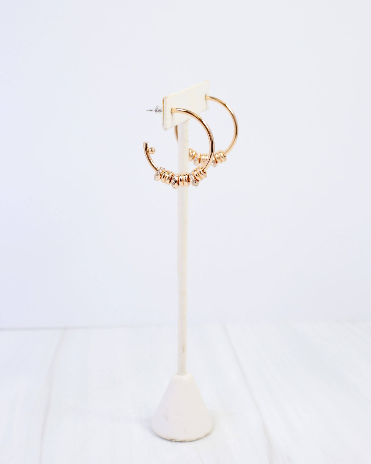 Caroline Hill Dearborn Embellished Gold Hoop Earrings