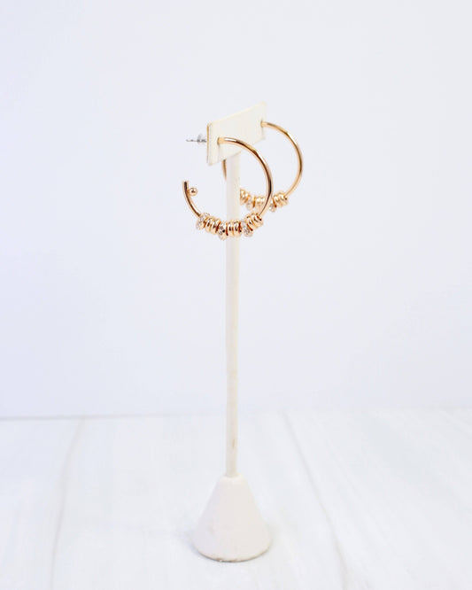 Caroline Hill Dearborn Embellished Gold Hoop Earrings