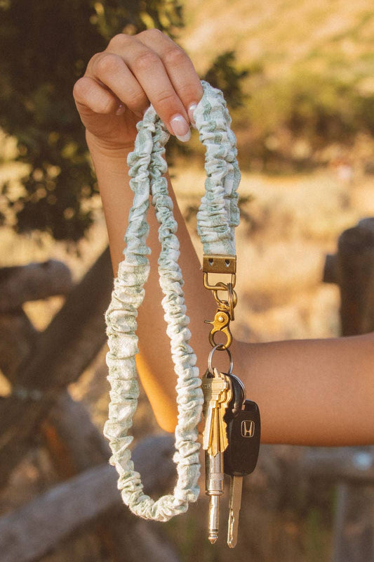 Andi Sage Gingham Lanyard