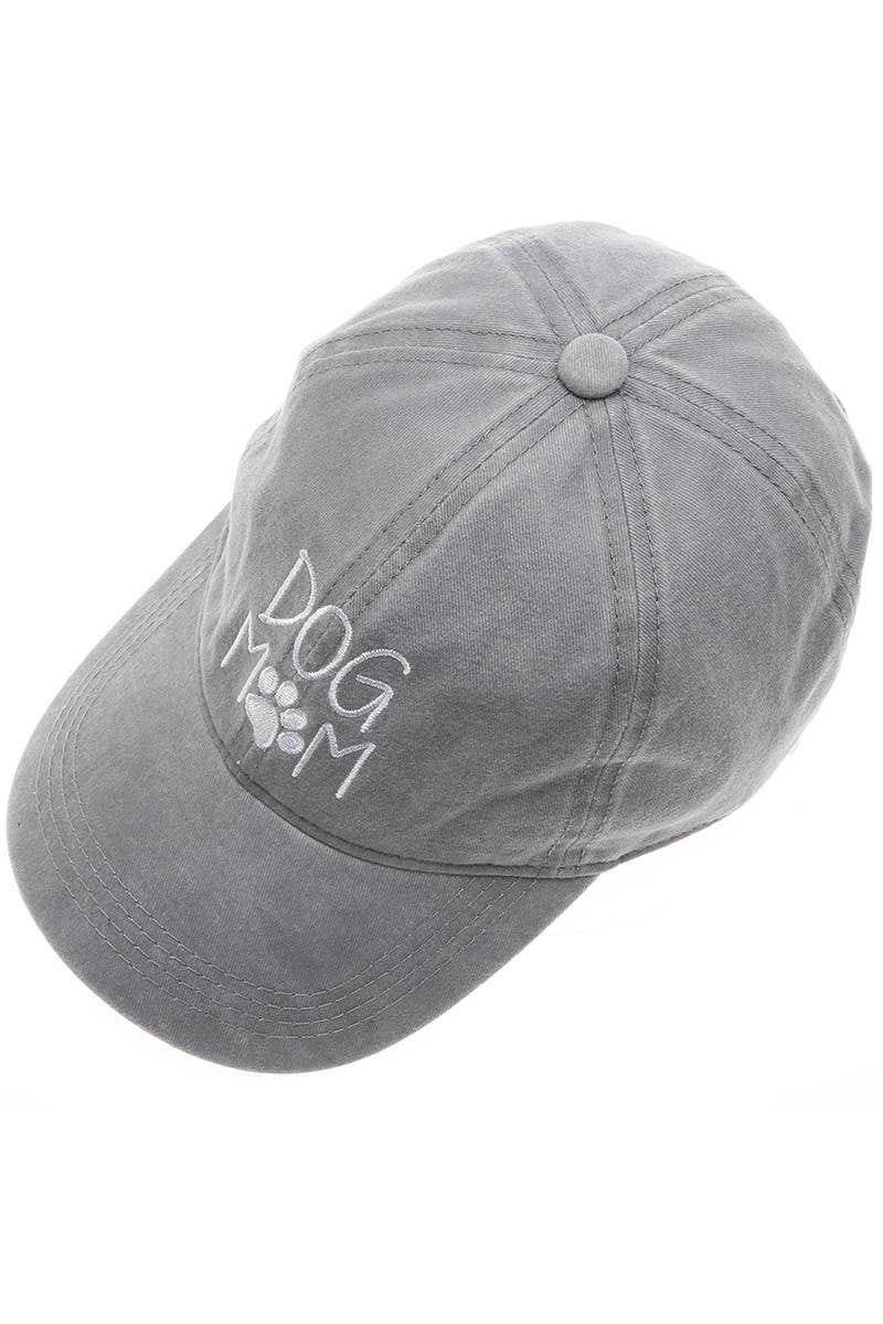 Dog Mom Embroidered Cotton Baseball Caps Dad Hat- Black