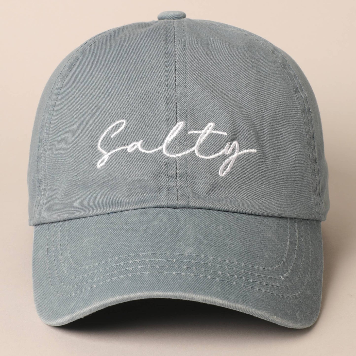 Salty Lettering Embroidery Baseball Cap- Hot Pink