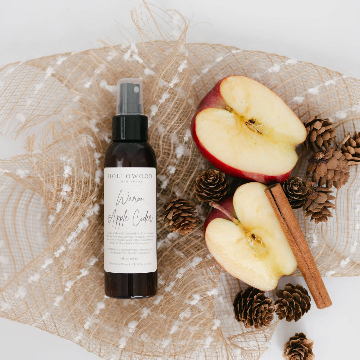 Hollowood Warm Apple Cider Linen Spray 4 oz