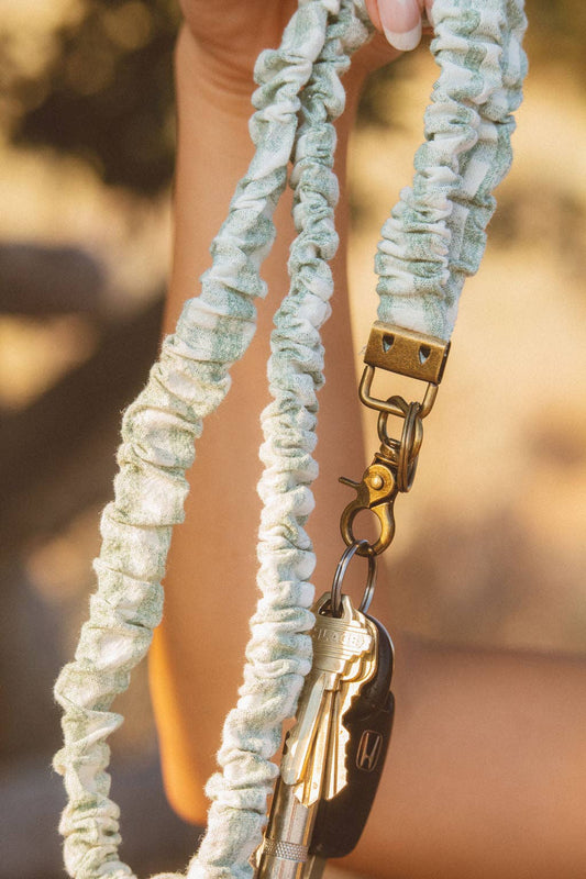 Andi Sage Gingham Lanyard