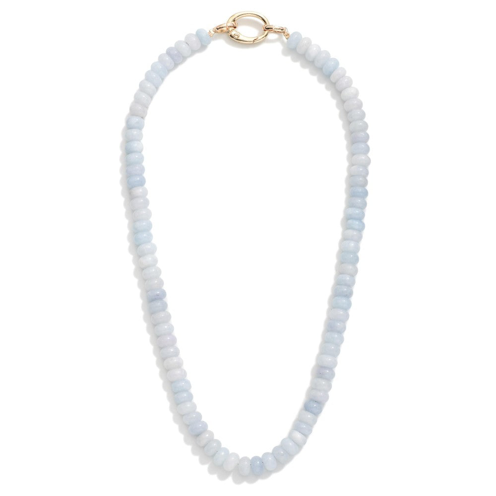 Candy Bead Beaded Necklace  - Light Blue