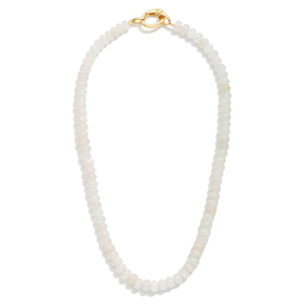 Candy Stone Beaded Necklace - Crystal