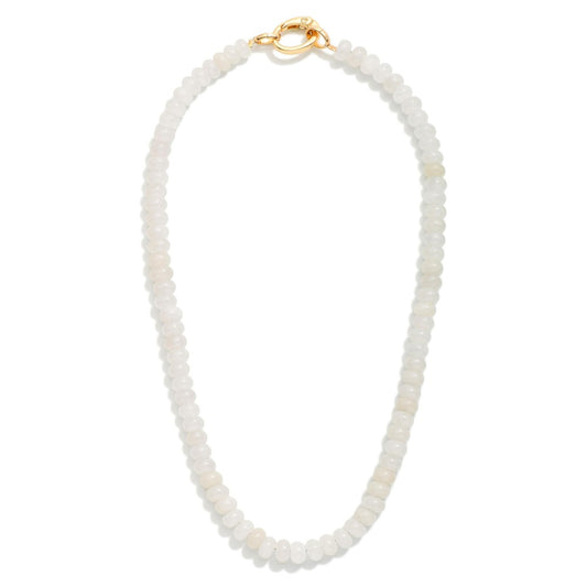 Candy Stone Beaded Necklace - Crystal