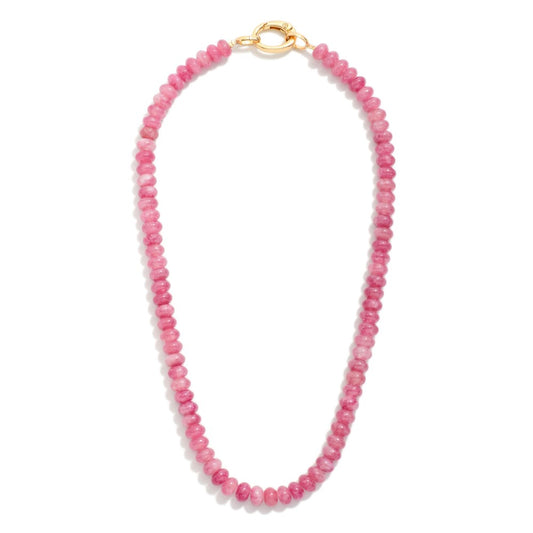 Candy Stone Beaded Necklace - Lavender