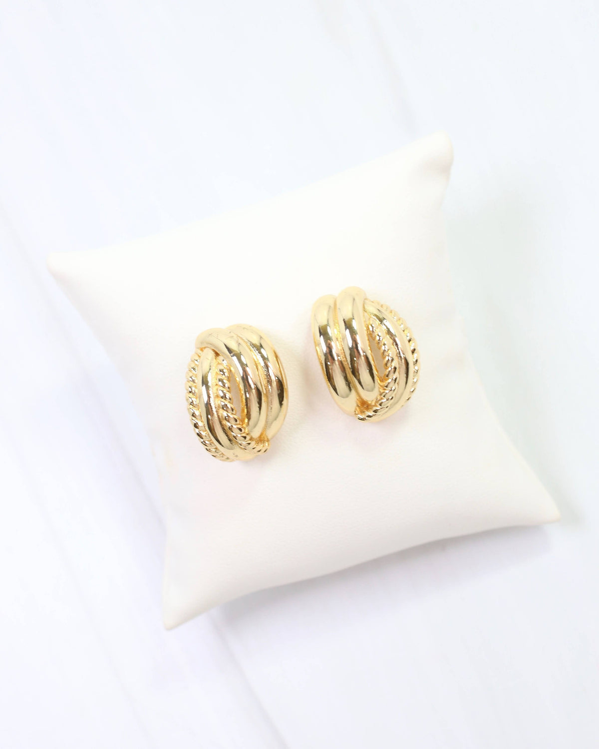 Caroline Hill Gila Braided Gold Hoop Earrings