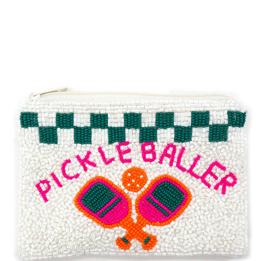 Pickle Baller Beaded Coin Purse Bag