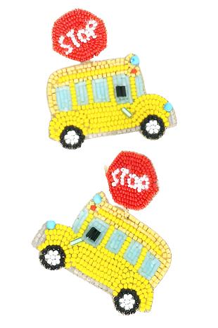 Teacher Appreciation School Bus Beaded Earrings