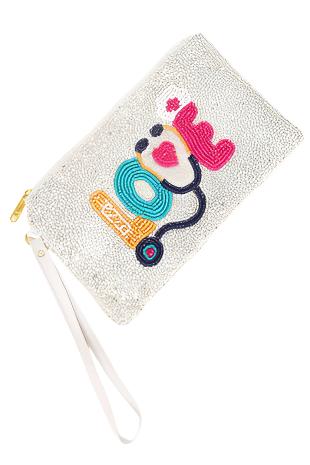 Healthcare Nurse Appreciation Wristlet Coin Bag - White