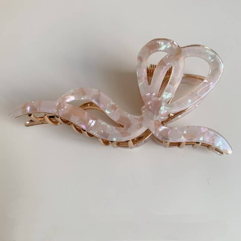 BOW HAIR CLAW CLIPS | Pink