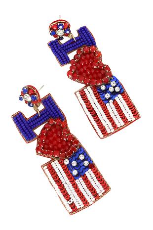 I Love Flag Viola Earrings