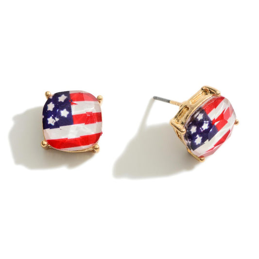 American Flag Stud Earrings