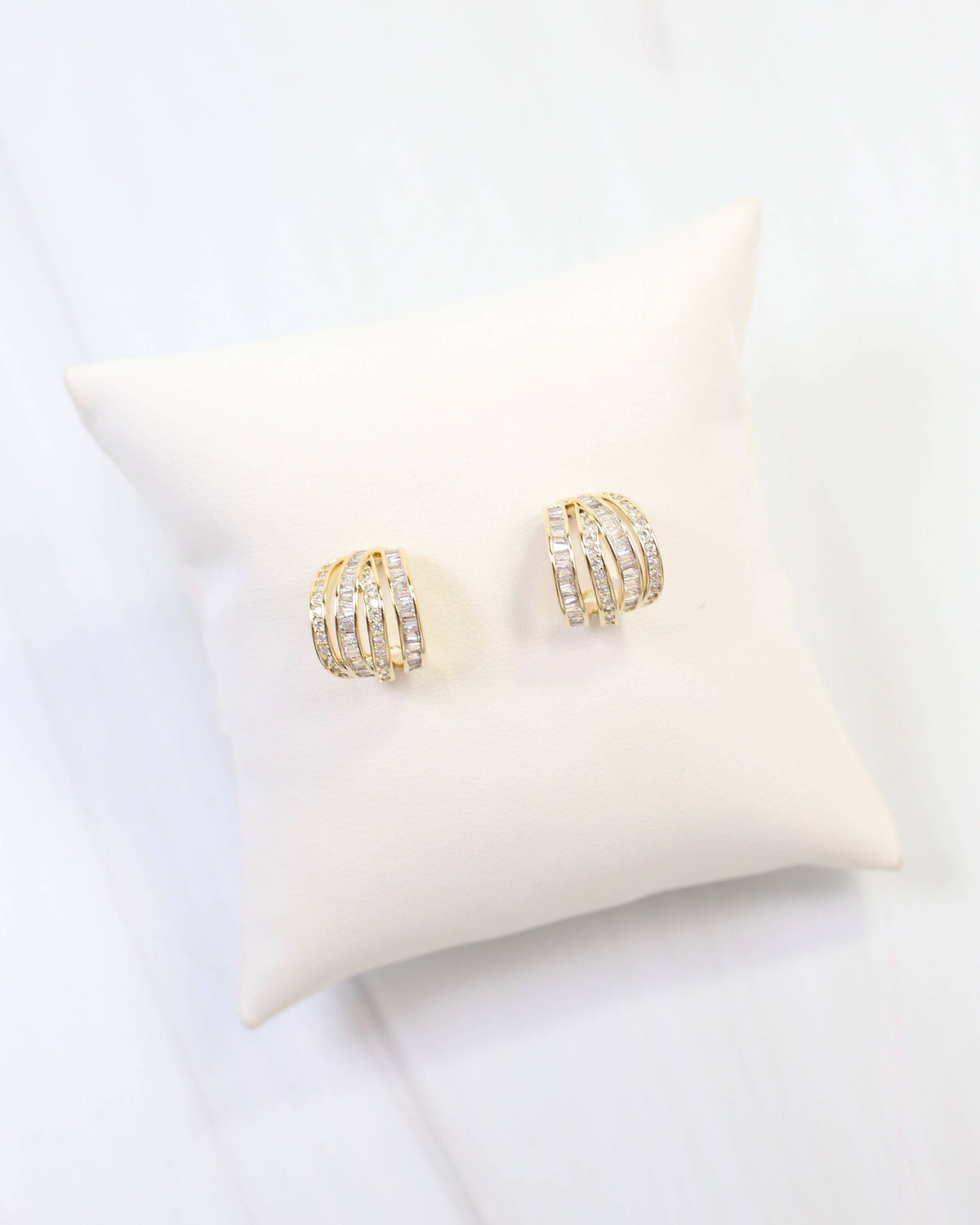 Caroline Hill Eastchester Layered Crystal Gold Hoop Earrings