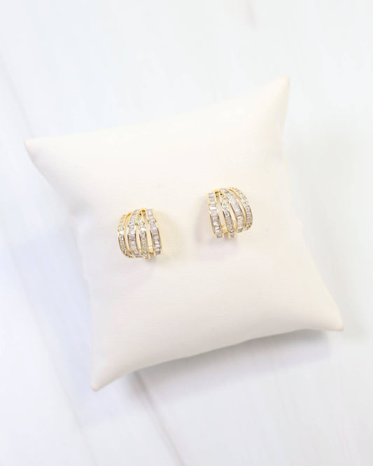 Caroline Hill Eastchester Layered Crystal Gold Hoop Earrings