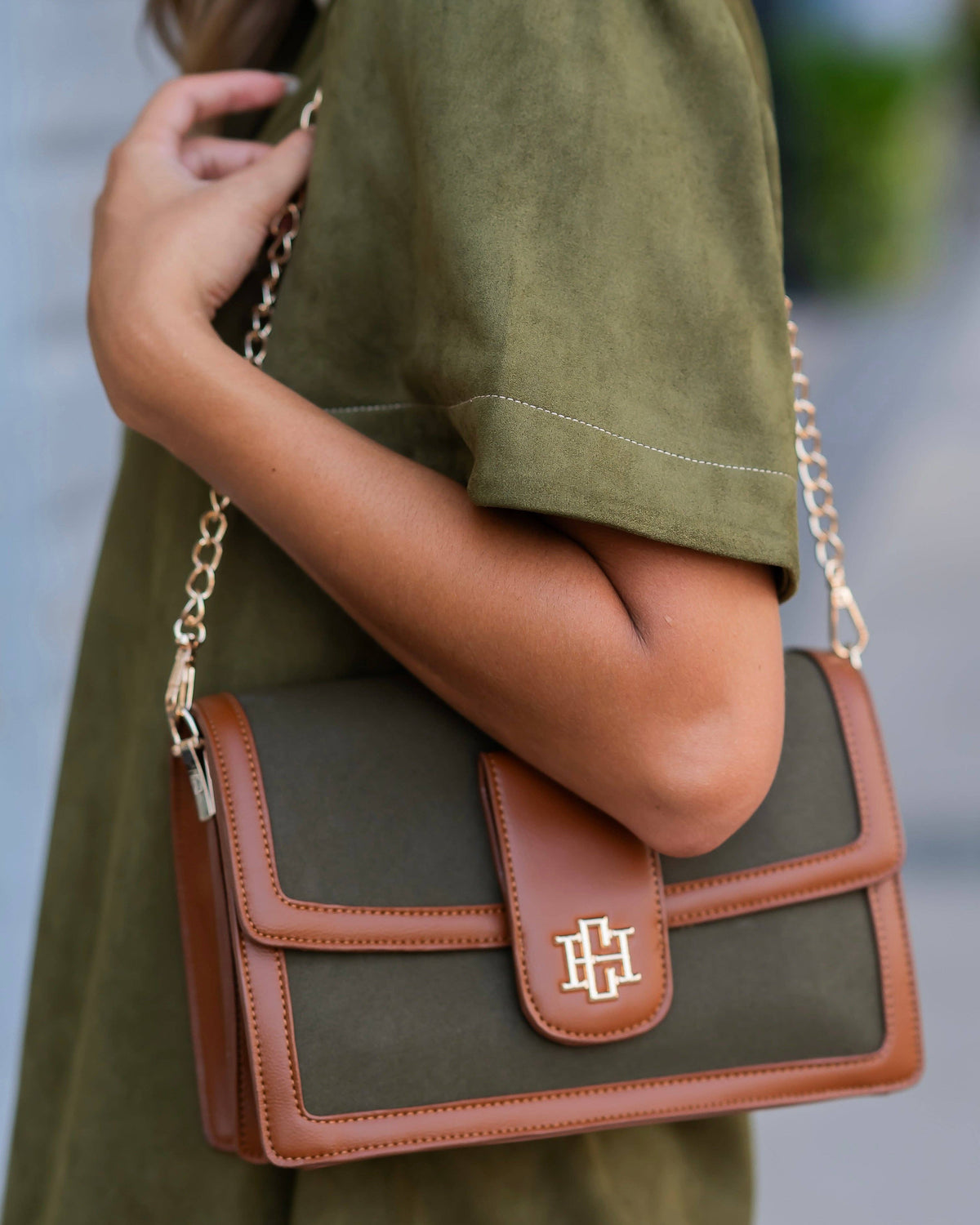 Caroline Hill Collins Olive Crossbody Bag