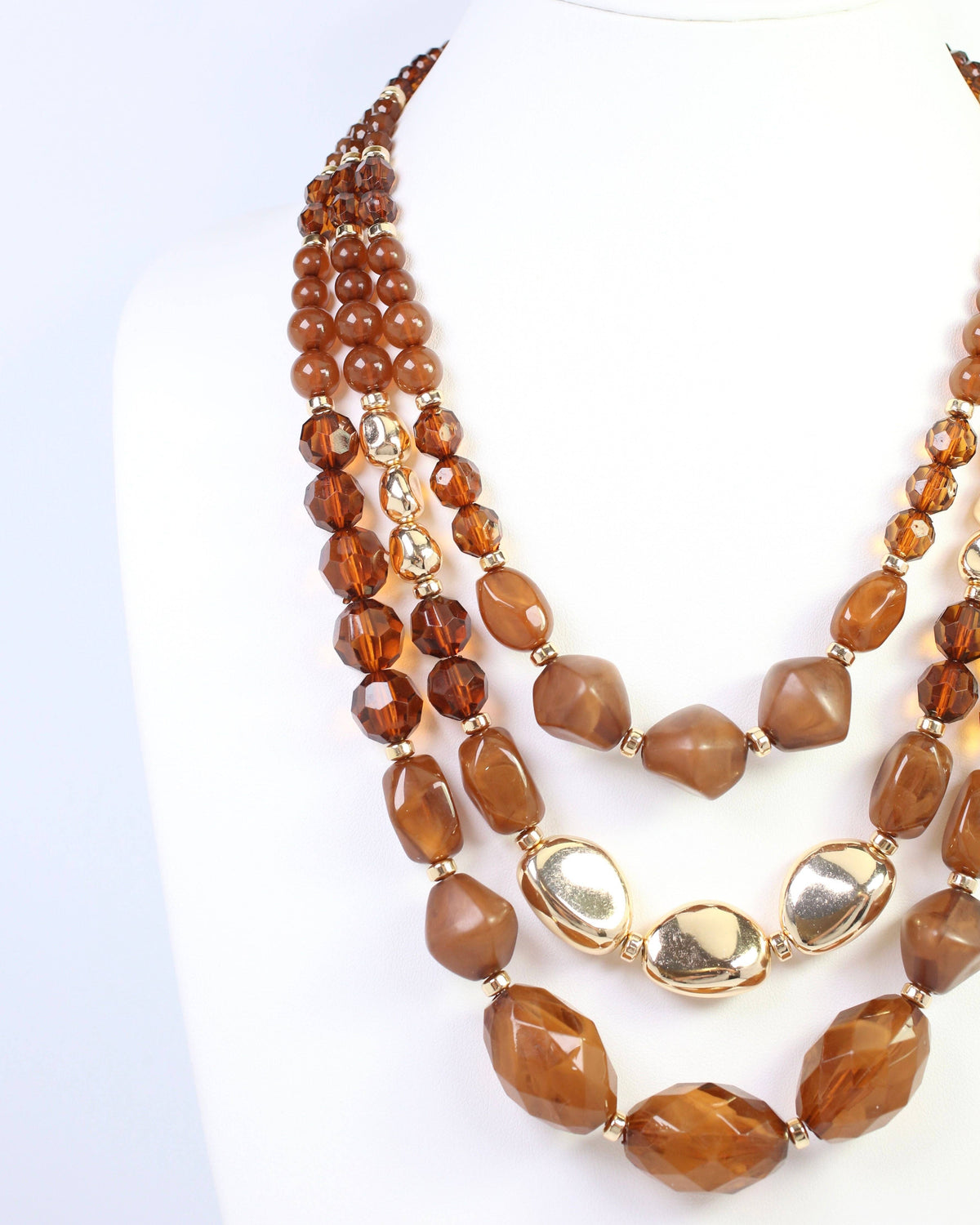 Caroline Hill Adalee Brown Layered Beaded Necklace