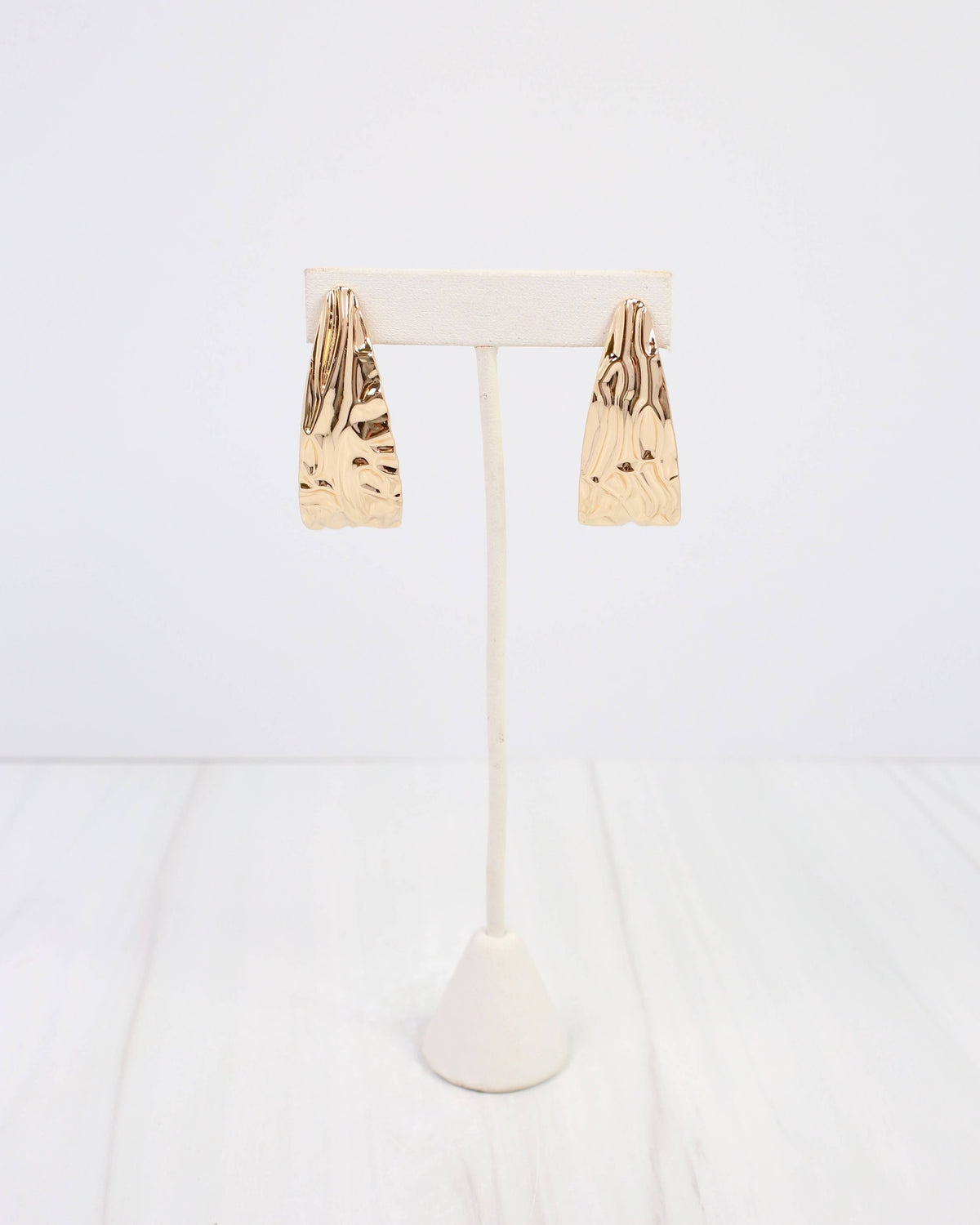 Caroline Hill Livorno Worn Gold Textured Hoop Earrings