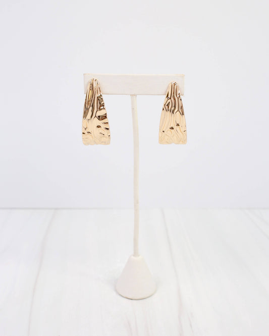 Caroline Hill Livorno Worn Gold Textured Hoop Earrings